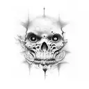 beksinski horror trash tattoo design idea