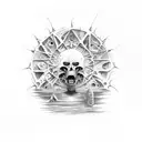 beksinski horror trash tattoo design idea