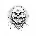 beksinski creature skull bones tattoo design idea