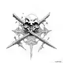 beksinski creature skull bones tattoo design idea