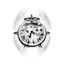 reloj de arena,crucificado Jesus, rosario,  tattoo design idea