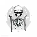 Skeleton with halberd tattoo design idea