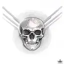 Skeleton with halberd tattoo design idea