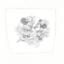 mickey mouse and minnie mouse tattoo design idea