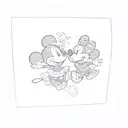 mickey mouse and minnie mouse tattoo design idea