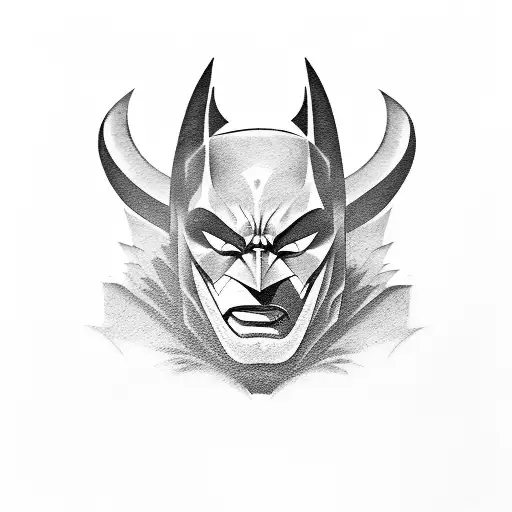 oni mask batman tattoo design idea