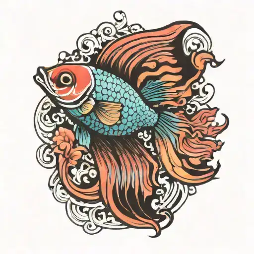 fighting fish tattoo