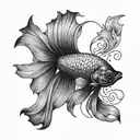siamese fighting fish tattoo design idea