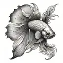 siamese fighting fish tattoo design idea