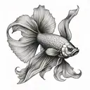 siamese fighting fish tattoo design idea