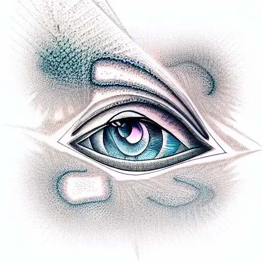 pyramid of eyes fractal tattoo design idea