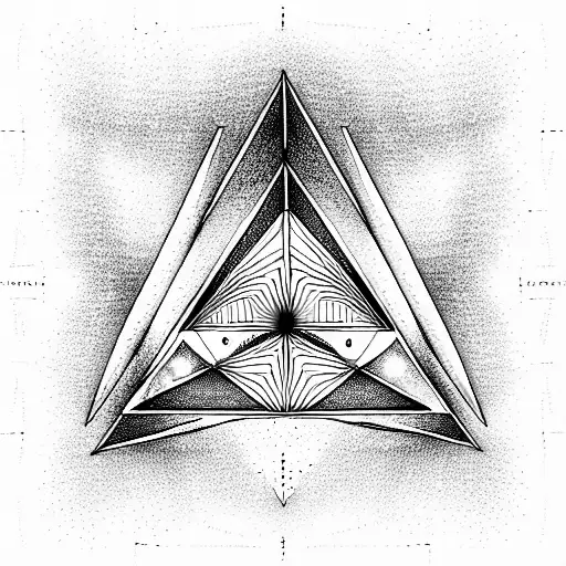 pyramid of eyes fractal tattoo design idea