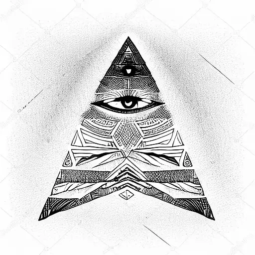 pyramid of eyes fractal tattoo design idea