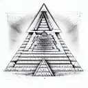 pyramid of eyes fractal tattoo design idea