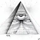 pyramid of eyes fractal tattoo design idea