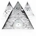 pyramid of eyes fractal tattoo design idea