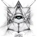 pyramid of eyes fractal tattoo design idea