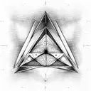 pyramid of eyes fractal tattoo design idea