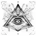 pyramid of eyes fractal tattoo design idea