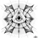 pyramid of eyes fractal tattoo design idea