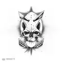 skateboard dark tattoo design idea