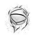 basketball fire tattoo design idea