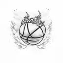 basketball fire tattoo design idea