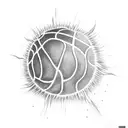 basketball fire tattoo design idea