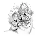 mom tattoo withkids name Sara, Maya, and Aida tattoo design idea
