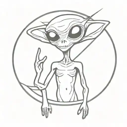 Stoner alien  tattoo design idea