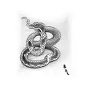 Dagger with a snake tattoo design idea