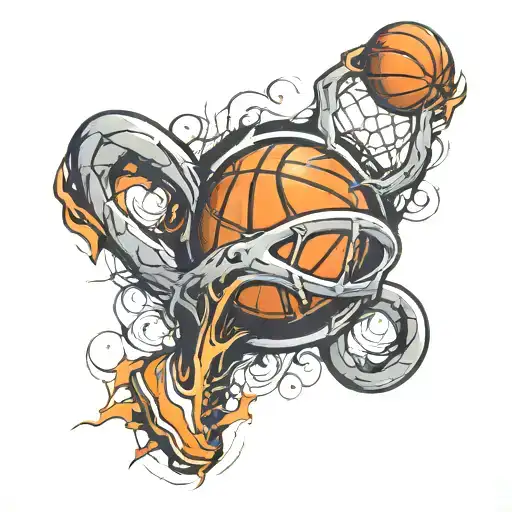basketball fan tattoo design idea