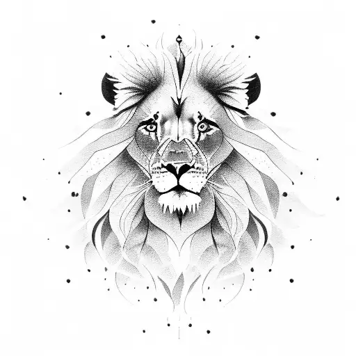 Lion mimosas grenouille papillon etoiles tattoo design idea