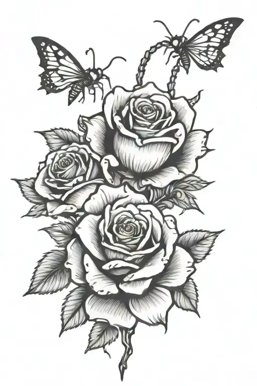 welding stinger and a rose tattoo design idea
