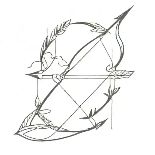 bow and  arrow tattoo design idea
