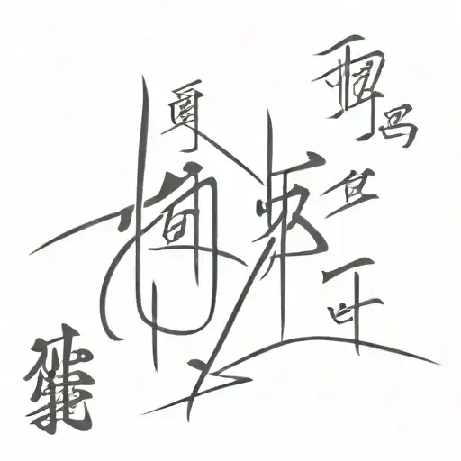 fine line writing "peacemaker" in Cantonese  tattoo design idea