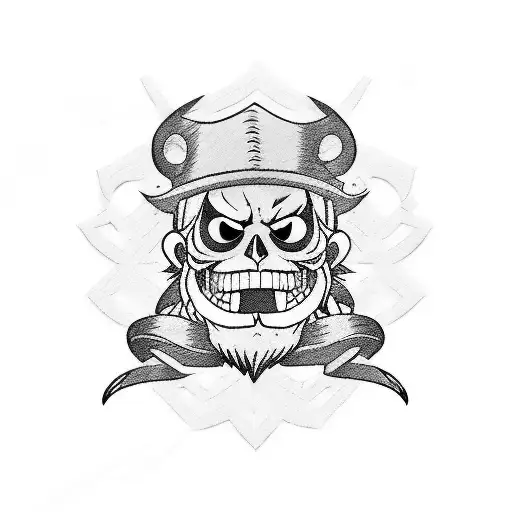 One Piece White Beard Edward Newgate Cosplay Anime Black Temporary Tattoo -  Cosplayshow.com