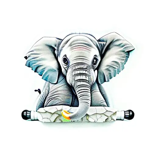 baby Elephant tattoo design idea
