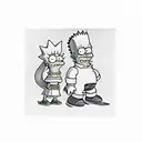 Lisa and Bart Simpson  tattoo design idea