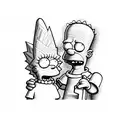 Lisa and Bart Simpson  tattoo design idea