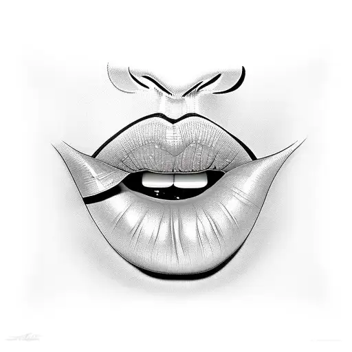 lips sealed shut with a master lock  tattoo design idea