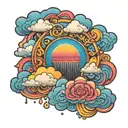 rainbow bisexual cloud tattoo design idea