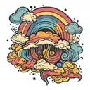 rainbow bisexual cloud tattoo design idea
