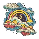 rainbow bisexual cloud tattoo design idea