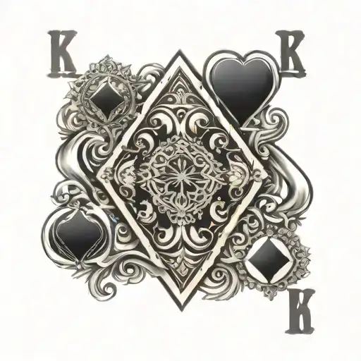 King of Diamonds Playing Card tattoo design idea
