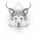 yogi with matrix style mandalas and chakras tattoo design idea