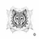 yogi with matrix style mandalas and chakras tattoo design idea