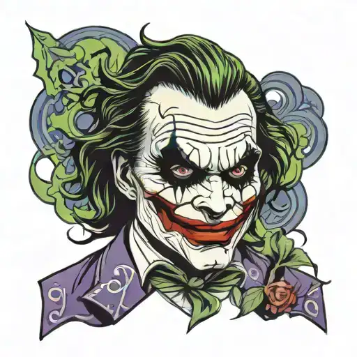 joker mask tattoo design idea