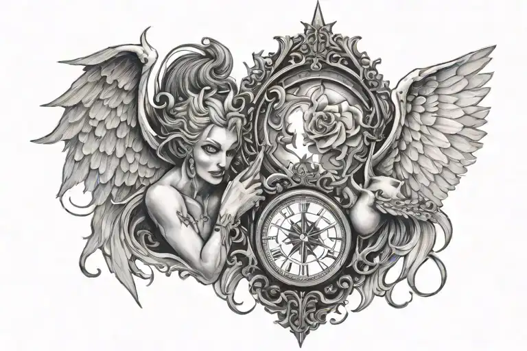good vs evil see tattoo design idea