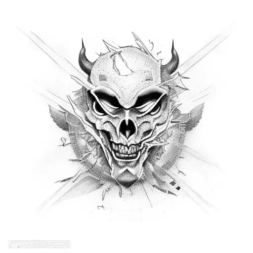 pain and suffering devil's work tattoo design idea